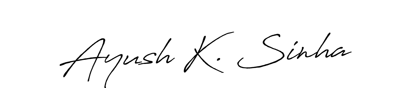 It looks lik you need a new signature style for name Ayush K. Sinha. Design unique handwritten (Antro_Vectra_Bolder) signature with our free signature maker in just a few clicks. Ayush K. Sinha signature style 7 images and pictures png