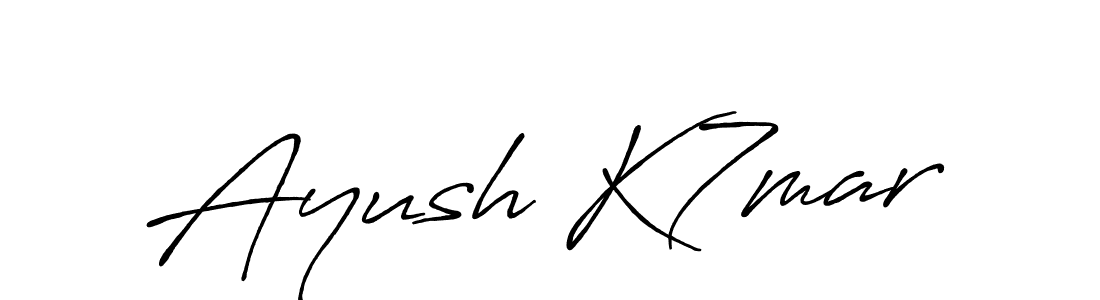 Create a beautiful signature design for name Ayush K7mar. With this signature (Antro_Vectra_Bolder) fonts, you can make a handwritten signature for free. Ayush K7mar signature style 7 images and pictures png