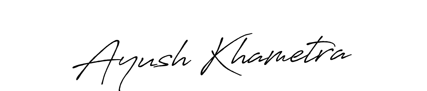 Create a beautiful signature design for name Ayush Khametra. With this signature (Antro_Vectra_Bolder) fonts, you can make a handwritten signature for free. Ayush Khametra signature style 7 images and pictures png