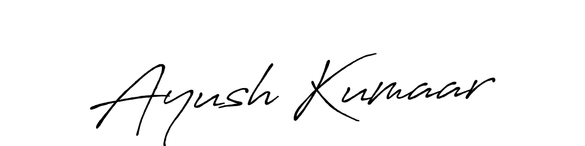 Make a beautiful signature design for name Ayush Kumaar. With this signature (Antro_Vectra_Bolder) style, you can create a handwritten signature for free. Ayush Kumaar signature style 7 images and pictures png