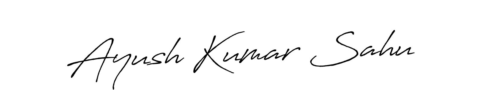 Make a beautiful signature design for name Ayush Kumar Sahu. With this signature (Antro_Vectra_Bolder) style, you can create a handwritten signature for free. Ayush Kumar Sahu signature style 7 images and pictures png