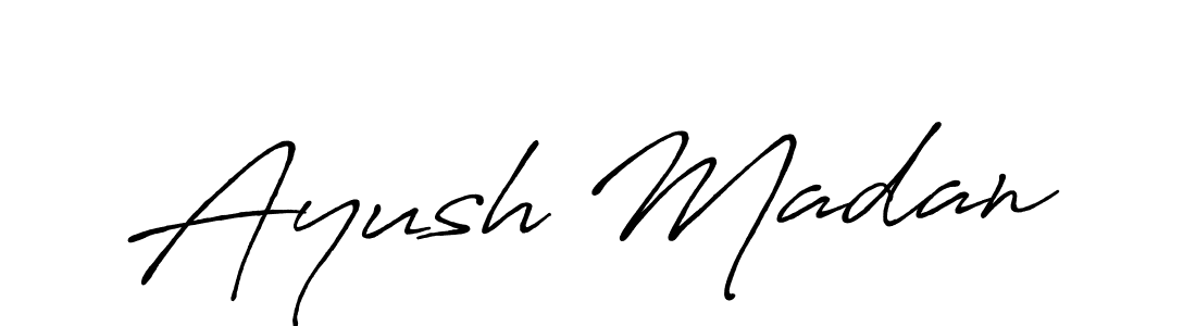 Ayush Madan stylish signature style. Best Handwritten Sign (Antro_Vectra_Bolder) for my name. Handwritten Signature Collection Ideas for my name Ayush Madan. Ayush Madan signature style 7 images and pictures png