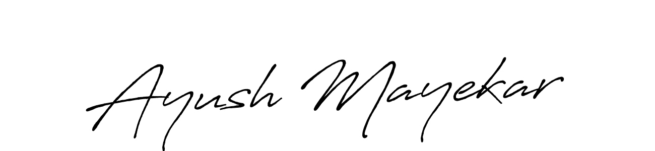 How to make Ayush Mayekar signature? Antro_Vectra_Bolder is a professional autograph style. Create handwritten signature for Ayush Mayekar name. Ayush Mayekar signature style 7 images and pictures png