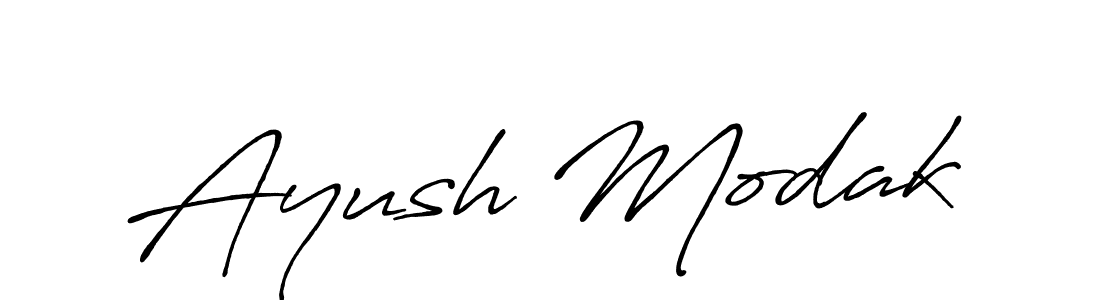 How to make Ayush Modak name signature. Use Antro_Vectra_Bolder style for creating short signs online. This is the latest handwritten sign. Ayush Modak signature style 7 images and pictures png