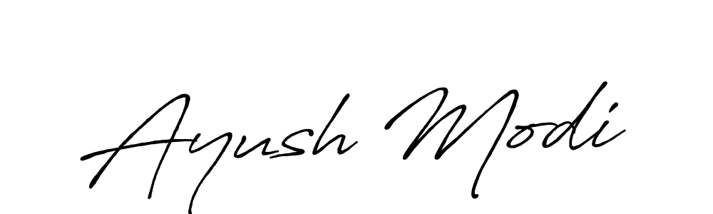 How to make Ayush Modi signature? Antro_Vectra_Bolder is a professional autograph style. Create handwritten signature for Ayush Modi name. Ayush Modi signature style 7 images and pictures png