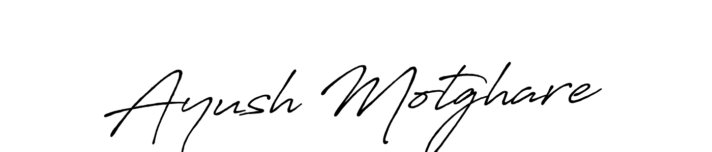 Design your own signature with our free online signature maker. With this signature software, you can create a handwritten (Antro_Vectra_Bolder) signature for name Ayush Motghare. Ayush Motghare signature style 7 images and pictures png