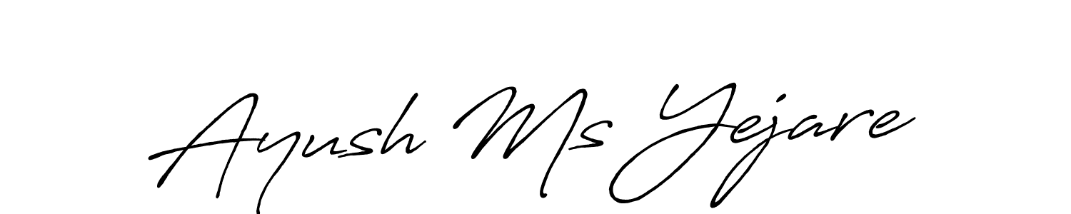 if you are searching for the best signature style for your name Ayush Ms Yejare. so please give up your signature search. here we have designed multiple signature styles  using Antro_Vectra_Bolder. Ayush Ms Yejare signature style 7 images and pictures png