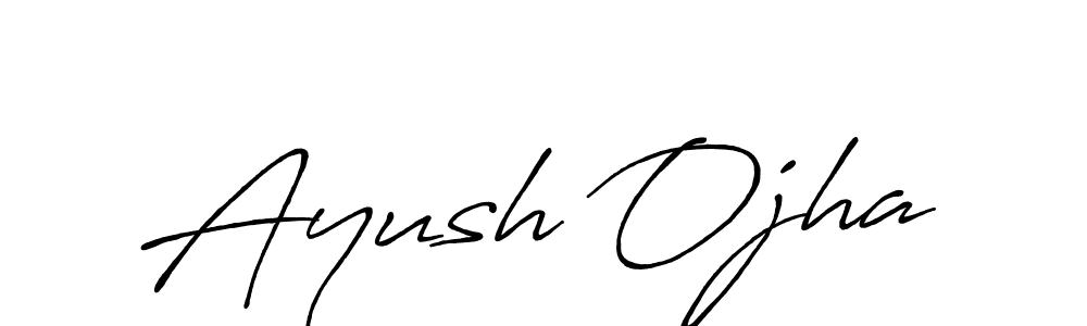 Make a beautiful signature design for name Ayush Ojha. With this signature (Antro_Vectra_Bolder) style, you can create a handwritten signature for free. Ayush Ojha signature style 7 images and pictures png