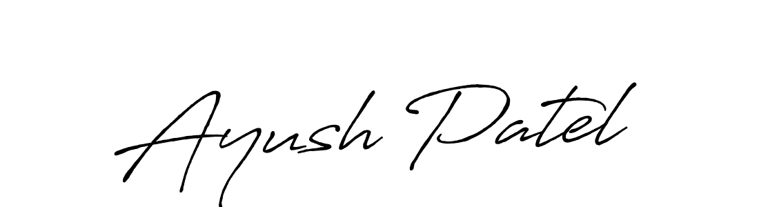 Create a beautiful signature design for name Ayush Patel. With this signature (Antro_Vectra_Bolder) fonts, you can make a handwritten signature for free. Ayush Patel signature style 7 images and pictures png