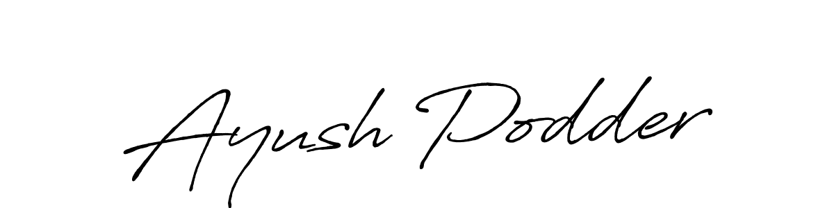 The best way (Antro_Vectra_Bolder) to make a short signature is to pick only two or three words in your name. The name Ayush Podder include a total of six letters. For converting this name. Ayush Podder signature style 7 images and pictures png