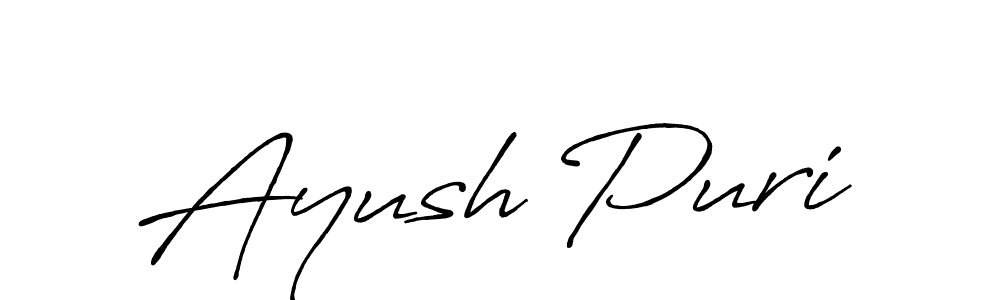 Also we have Ayush Puri name is the best signature style. Create professional handwritten signature collection using Antro_Vectra_Bolder autograph style. Ayush Puri signature style 7 images and pictures png