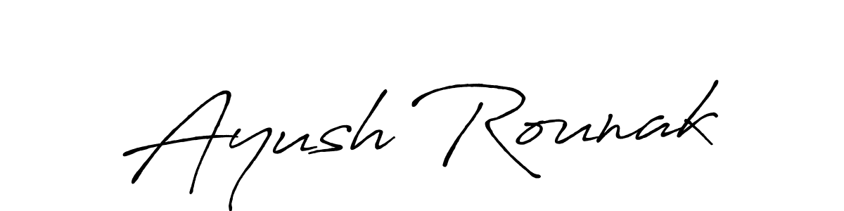 Make a beautiful signature design for name Ayush Rounak. With this signature (Antro_Vectra_Bolder) style, you can create a handwritten signature for free. Ayush Rounak signature style 7 images and pictures png