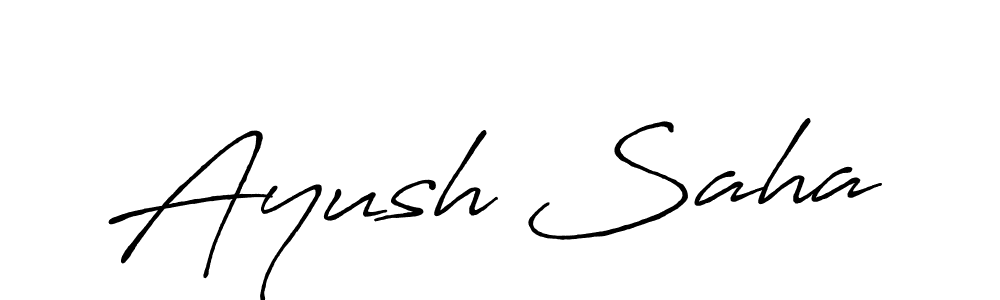 Also we have Ayush Saha name is the best signature style. Create professional handwritten signature collection using Antro_Vectra_Bolder autograph style. Ayush Saha signature style 7 images and pictures png