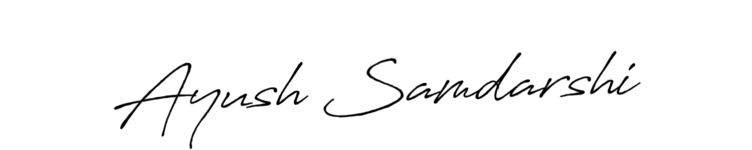 How to make Ayush Samdarshi name signature. Use Antro_Vectra_Bolder style for creating short signs online. This is the latest handwritten sign. Ayush Samdarshi signature style 7 images and pictures png