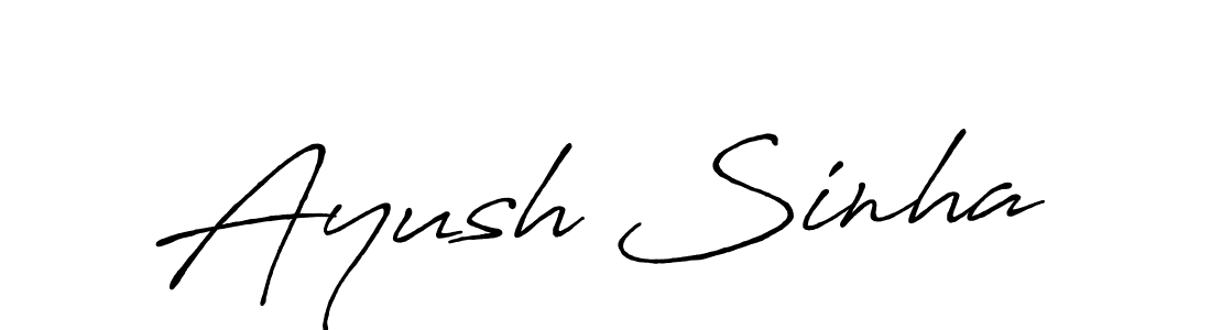 How to make Ayush Sinha name signature. Use Antro_Vectra_Bolder style for creating short signs online. This is the latest handwritten sign. Ayush Sinha signature style 7 images and pictures png