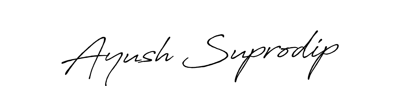 Design your own signature with our free online signature maker. With this signature software, you can create a handwritten (Antro_Vectra_Bolder) signature for name Ayush Suprodip. Ayush Suprodip signature style 7 images and pictures png