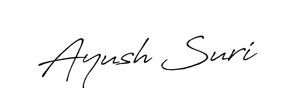 Also we have Ayush Suri name is the best signature style. Create professional handwritten signature collection using Antro_Vectra_Bolder autograph style. Ayush Suri signature style 7 images and pictures png