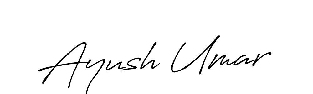 Create a beautiful signature design for name Ayush Umar. With this signature (Antro_Vectra_Bolder) fonts, you can make a handwritten signature for free. Ayush Umar signature style 7 images and pictures png