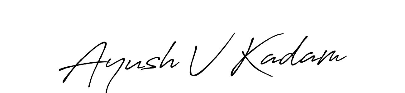 if you are searching for the best signature style for your name Ayush V Kadam. so please give up your signature search. here we have designed multiple signature styles  using Antro_Vectra_Bolder. Ayush V Kadam signature style 7 images and pictures png