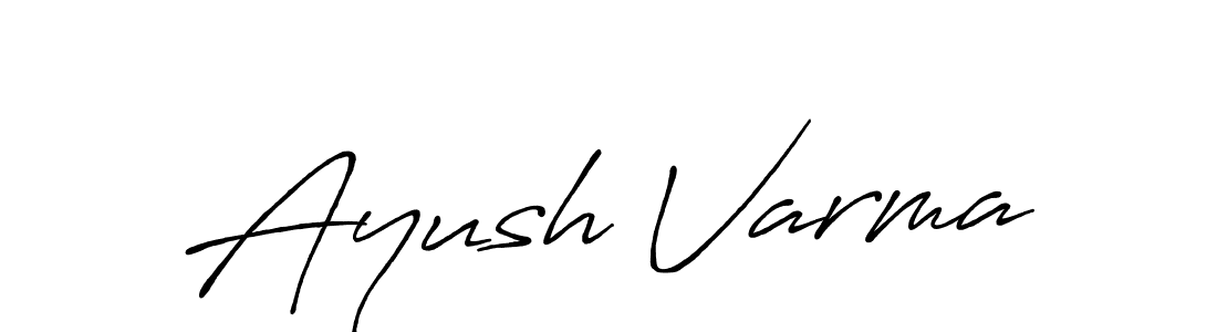 How to make Ayush Varma name signature. Use Antro_Vectra_Bolder style for creating short signs online. This is the latest handwritten sign. Ayush Varma signature style 7 images and pictures png