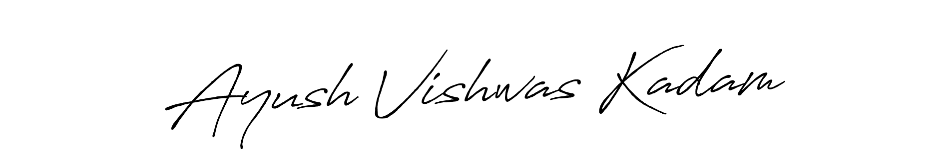 Make a beautiful signature design for name Ayush Vishwas Kadam. With this signature (Antro_Vectra_Bolder) style, you can create a handwritten signature for free. Ayush Vishwas Kadam signature style 7 images and pictures png