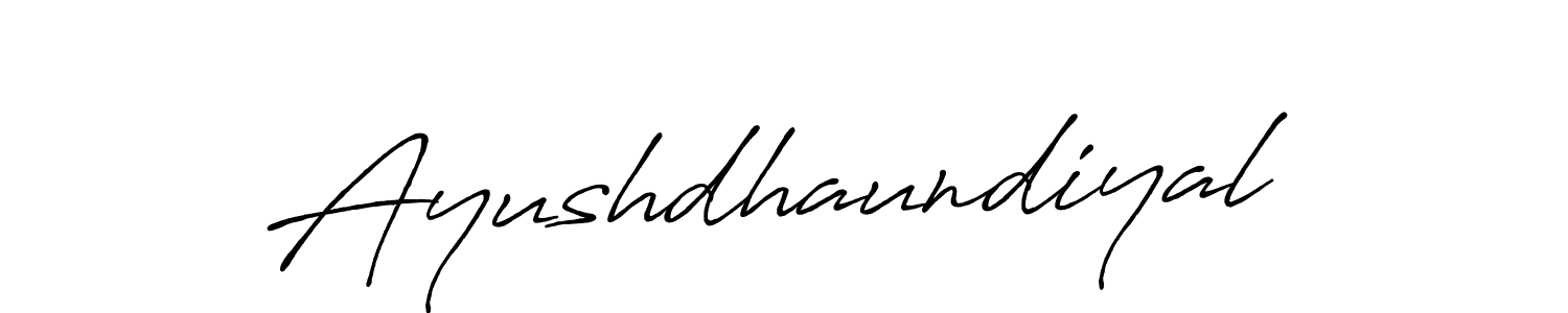 Make a beautiful signature design for name Ayushdhaundiyal. With this signature (Antro_Vectra_Bolder) style, you can create a handwritten signature for free. Ayushdhaundiyal signature style 7 images and pictures png