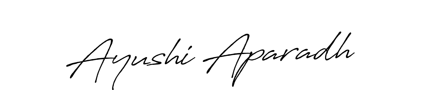 Create a beautiful signature design for name Ayushi Aparadh. With this signature (Antro_Vectra_Bolder) fonts, you can make a handwritten signature for free. Ayushi Aparadh signature style 7 images and pictures png