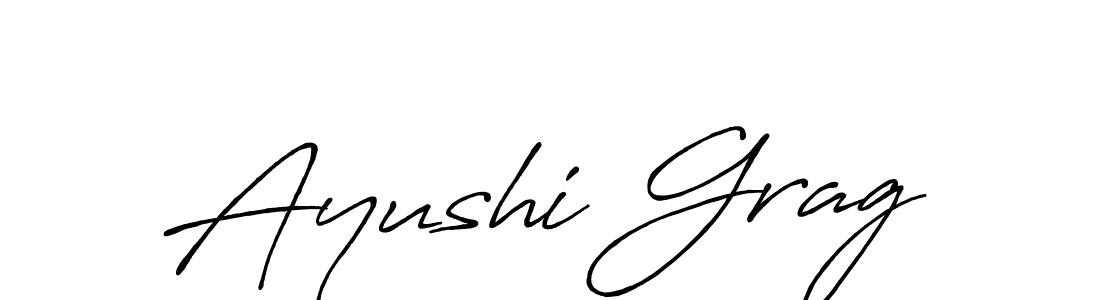 The best way (Antro_Vectra_Bolder) to make a short signature is to pick only two or three words in your name. The name Ayushi Grag include a total of six letters. For converting this name. Ayushi Grag signature style 7 images and pictures png