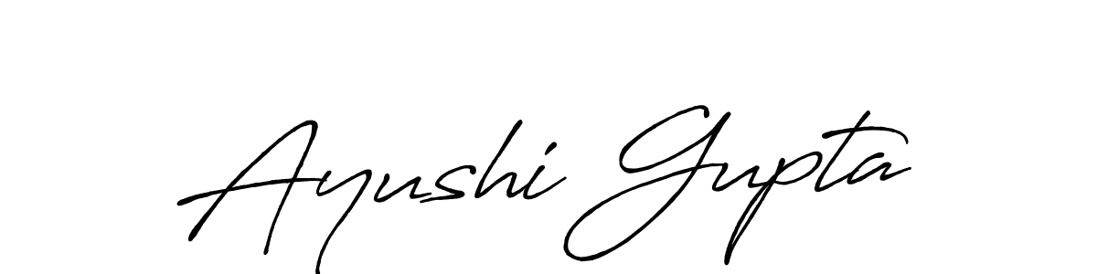 Make a beautiful signature design for name Ayushi Gupta. With this signature (Antro_Vectra_Bolder) style, you can create a handwritten signature for free. Ayushi Gupta signature style 7 images and pictures png