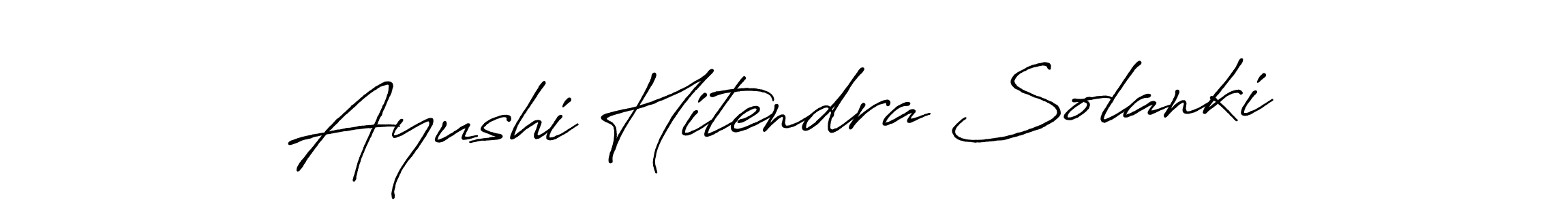 Ayushi Hitendra Solanki stylish signature style. Best Handwritten Sign (Antro_Vectra_Bolder) for my name. Handwritten Signature Collection Ideas for my name Ayushi Hitendra Solanki. Ayushi Hitendra Solanki signature style 7 images and pictures png