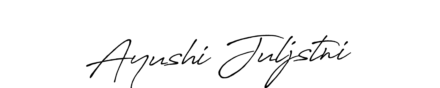 How to make Ayushi Juljstni signature? Antro_Vectra_Bolder is a professional autograph style. Create handwritten signature for Ayushi Juljstni name. Ayushi Juljstni signature style 7 images and pictures png