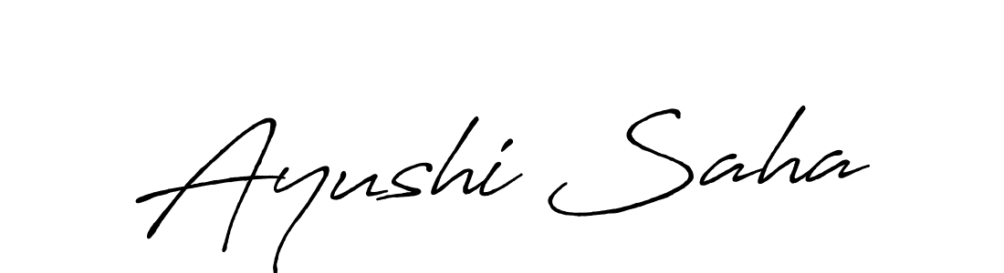 Create a beautiful signature design for name Ayushi Saha. With this signature (Antro_Vectra_Bolder) fonts, you can make a handwritten signature for free. Ayushi Saha signature style 7 images and pictures png