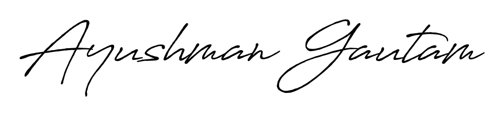 Discover the perfect balance of readability and style for Ayushman Gautam with Antro_Vectra_Bolder font. Create your dream signature today. Ayushman Gautam signature style 7 images and pictures png