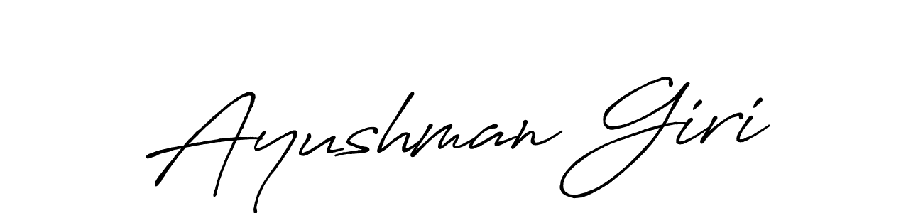 Use a signature maker to create a handwritten signature online. With this signature software, you can design (Antro_Vectra_Bolder) your own signature for name Ayushman Giri. Ayushman Giri signature style 7 images and pictures png