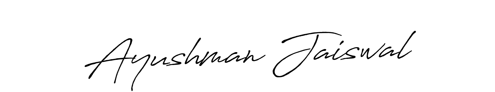It looks lik you need a new signature style for name Ayushman Jaiswal. Design unique handwritten (Antro_Vectra_Bolder) signature with our free signature maker in just a few clicks. Ayushman Jaiswal signature style 7 images and pictures png
