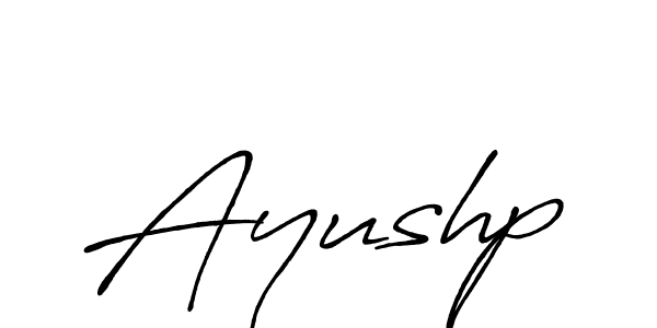 How to make Ayushp name signature. Use Antro_Vectra_Bolder style for creating short signs online. This is the latest handwritten sign. Ayushp signature style 7 images and pictures png