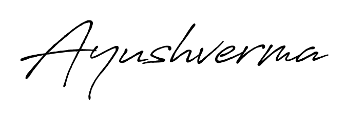 The Antro_Vectra_Bolder typeface gives name Ayushverma a refined look. Suitable for certificates, diplomas, and official verification. Ayushverma signature style 7 images and pictures png