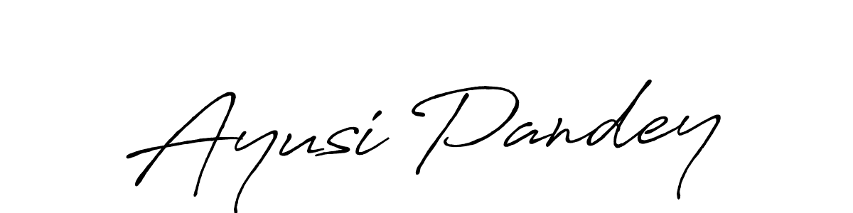 How to make Ayusi Pandey name signature. Use Antro_Vectra_Bolder style for creating short signs online. This is the latest handwritten sign. Ayusi Pandey signature style 7 images and pictures png