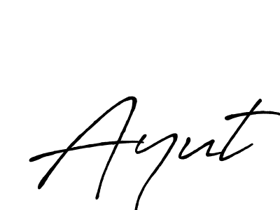if you are searching for the best signature style for your name Ayut. so please give up your signature search. here we have designed multiple signature styles  using Antro_Vectra_Bolder. Ayut signature style 7 images and pictures png