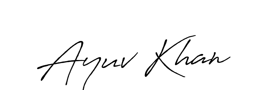 Use a signature maker to create a handwritten signature online. With this signature software, you can design (Antro_Vectra_Bolder) your own signature for name Ayuv Khan. Ayuv Khan signature style 7 images and pictures png