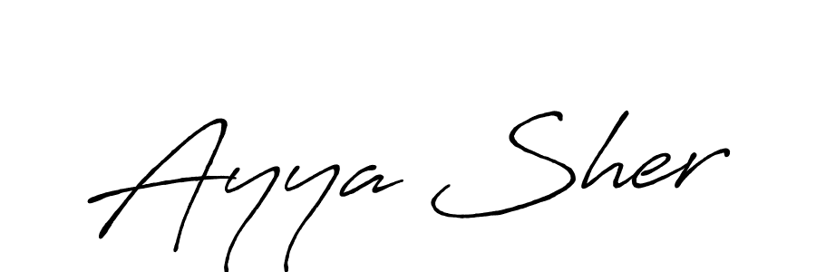 Make a beautiful signature design for name Ayya Sher. With this signature (Antro_Vectra_Bolder) style, you can create a handwritten signature for free. Ayya Sher signature style 7 images and pictures png