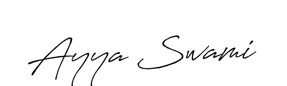 How to make Ayya Swami signature? Antro_Vectra_Bolder is a professional autograph style. Create handwritten signature for Ayya Swami name. Ayya Swami signature style 7 images and pictures png