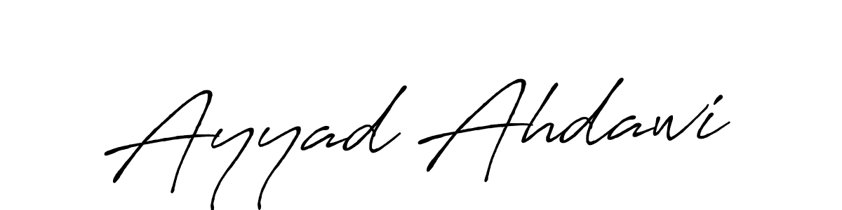 Make a beautiful signature design for name Ayyad Ahdawi. With this signature (Antro_Vectra_Bolder) style, you can create a handwritten signature for free. Ayyad Ahdawi signature style 7 images and pictures png