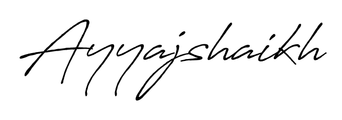 Download transparent PNG signature for name Ayyajshaikh styled with Antro_Vectra_Bolder font. Ready to paste directly into PDF and Word agreements. Ayyajshaikh signature style 7 images and pictures png