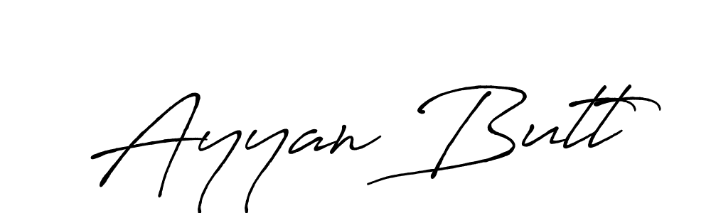 Create a beautiful signature design for name Ayyan Butt. With this signature (Antro_Vectra_Bolder) fonts, you can make a handwritten signature for free. Ayyan Butt signature style 7 images and pictures png