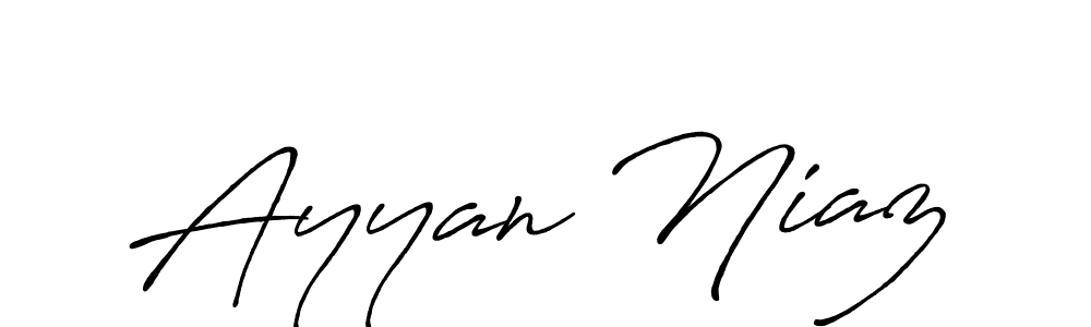 Similarly Antro_Vectra_Bolder is the best handwritten signature design. Signature creator online .You can use it as an online autograph creator for name Ayyan Niaz. Ayyan Niaz signature style 7 images and pictures png