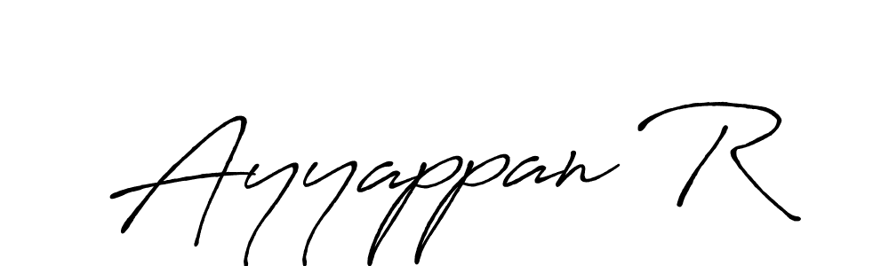Create a beautiful signature design for name Ayyappan R. With this signature (Antro_Vectra_Bolder) fonts, you can make a handwritten signature for free. Ayyappan R signature style 7 images and pictures png