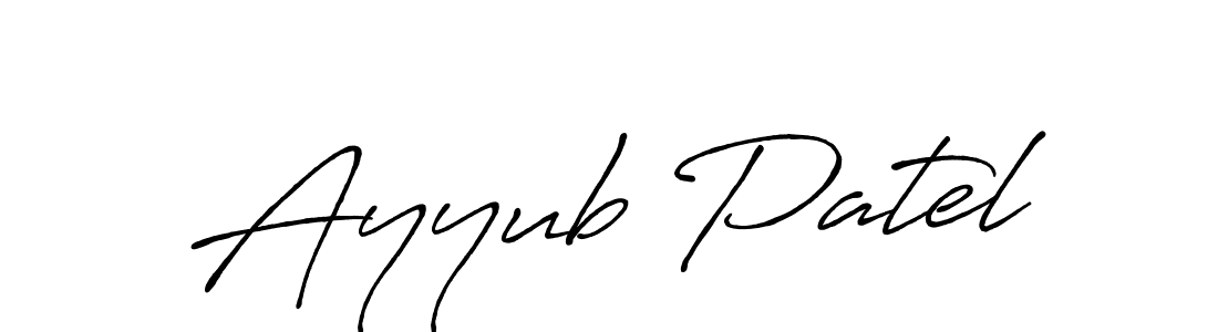 Similarly Antro_Vectra_Bolder is the best handwritten signature design. Signature creator online .You can use it as an online autograph creator for name Ayyub Patel. Ayyub Patel signature style 7 images and pictures png