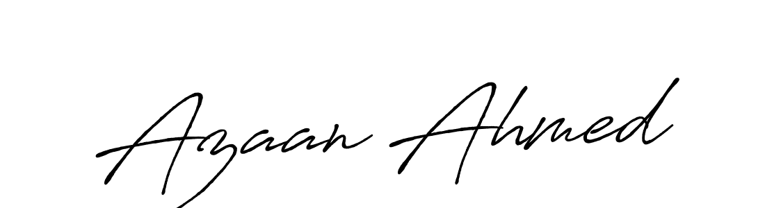 Create a beautiful signature design for name Azaan Ahmed. With this signature (Antro_Vectra_Bolder) fonts, you can make a handwritten signature for free. Azaan Ahmed signature style 7 images and pictures png