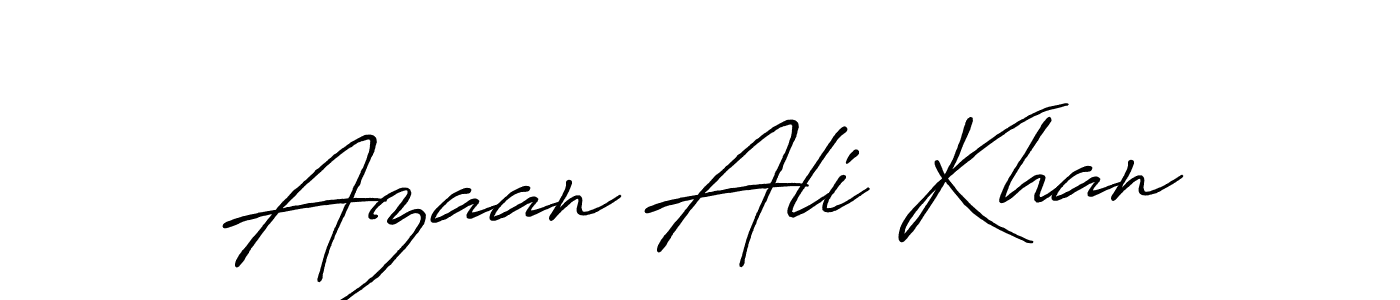 Make a beautiful signature design for name Azaan Ali Khan. With this signature (Antro_Vectra_Bolder) style, you can create a handwritten signature for free. Azaan Ali Khan signature style 7 images and pictures png